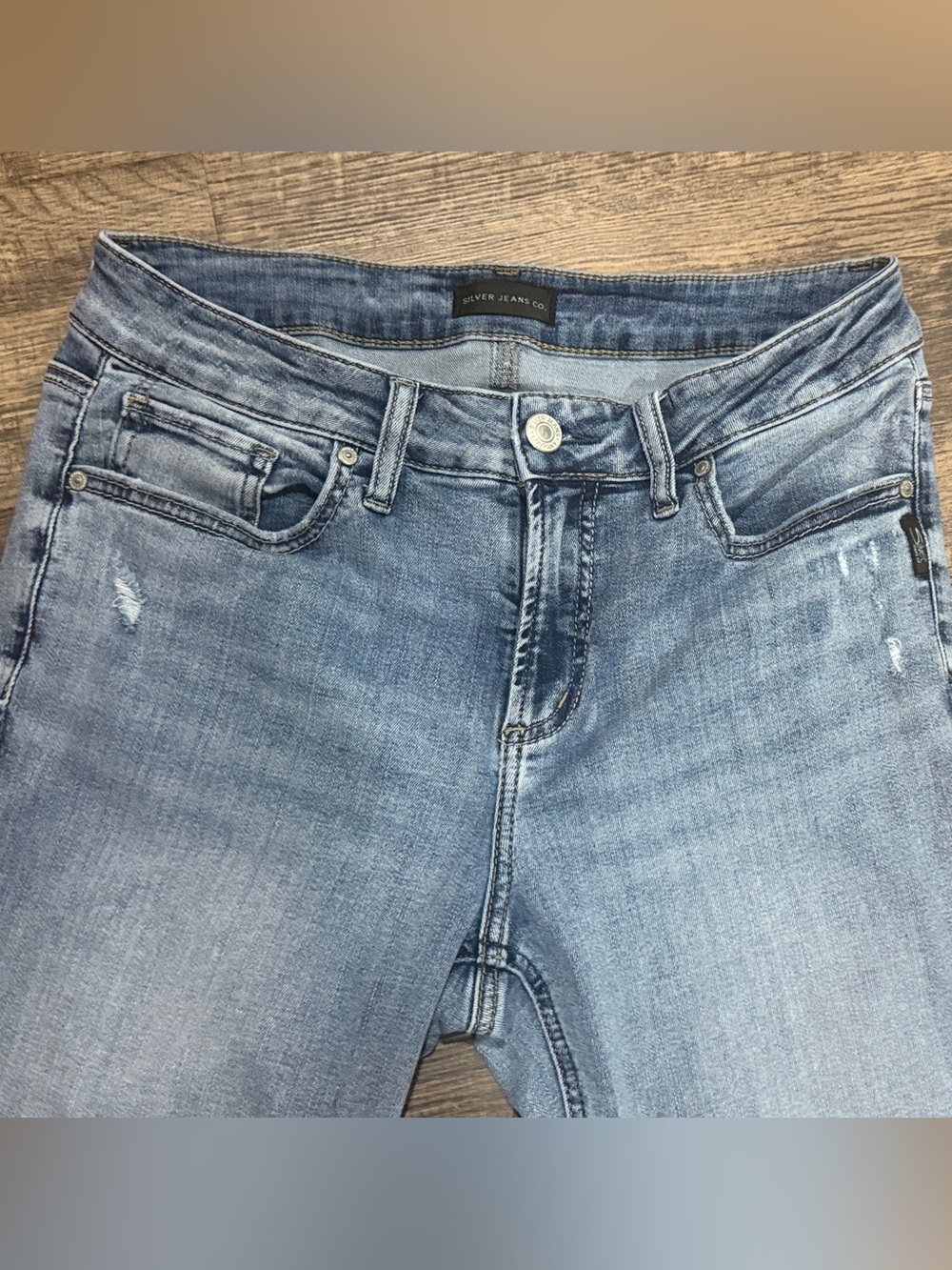 Silver Jeans Women's Light Wash Skinny Stretch Capri Cropped Jean size 30